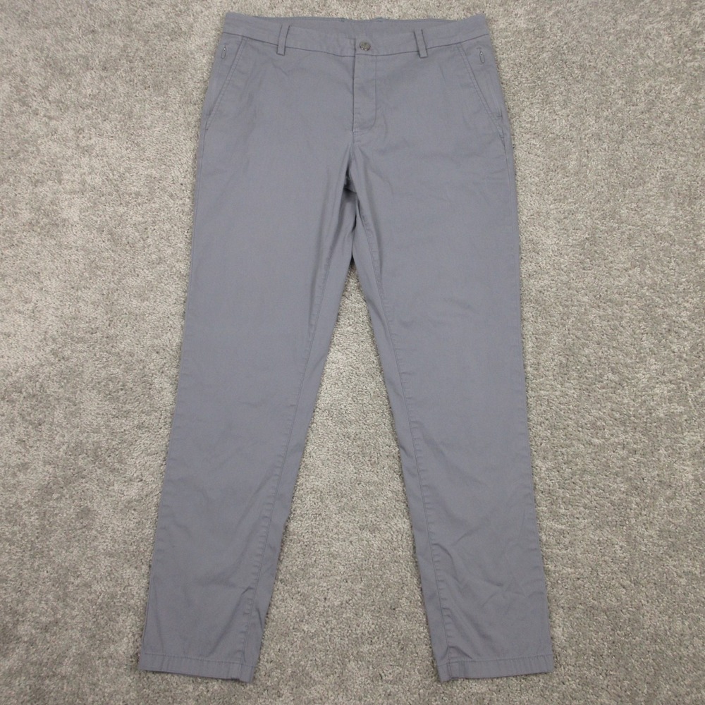 Birddogs Pants Mens 34x32 Gray Solid Performance Chinos Golf Work Office Comfort